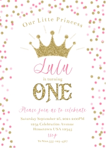 princess dot invite design preview