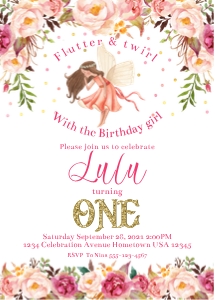 Fairy Birthday invite design preview
