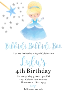 Cinderella Wand invite design preview