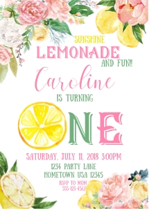 Lemonade First Birthday design preview