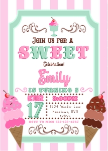 ice cream party: ice cream invite