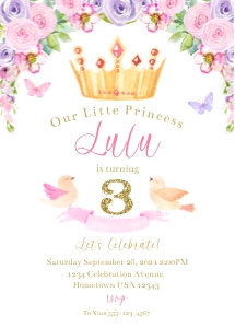 Princess Tiara invite design preview