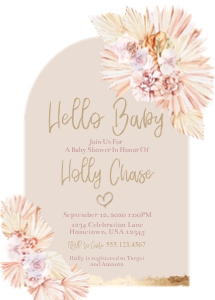 Boho arch shower invite design preview