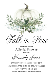 Fall in love invite design preview