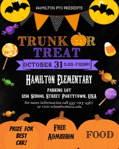 Trunk or treat blackboard 8x10: Trunk or treat blackboard