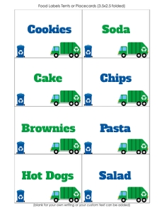 Garbage Food labels design preview
