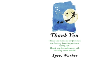 Peter Pan Photo thank you design preview