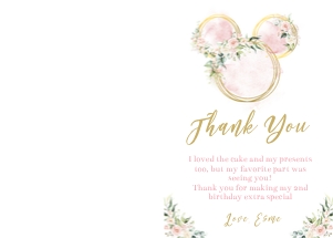 Mouse Floral Thank you Photo: Mouse floral thank you card PHOTO
