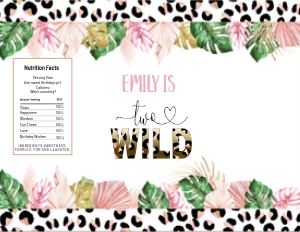 Two wild pink leopard chip bag: Pink Leopard Two Chip bag