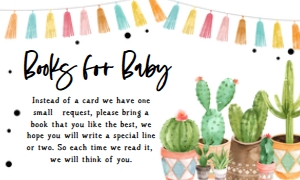 187 Cactus Baby Shower Books for Baby: 187 Cactus Baby Shower Invitation Set