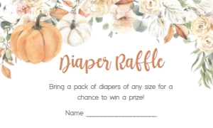 213 Little Pumpkin Baby Shower Diaper Raffle: 213 Little Pumpkin Baby Shower Invitation Set