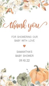 213 Little Pumpkin Baby Shower Favor Tags design preview