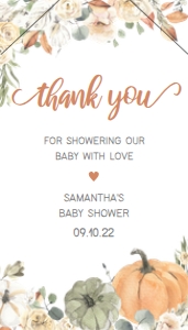 213 Little Pumpkin Baby Shower Favor Tags with Line: 213 Little Pumpkin Baby Shower Favor Tags