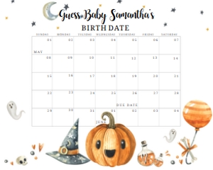 140 A Little Boo Baby Shower Calendar 10x8: 140 A Little Boo Baby Shower Calendar