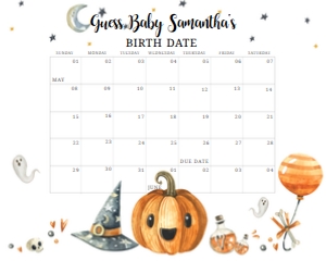140 A Little Boo Baby Shower Calendar 20x16: 140 A Little Boo Baby Shower Calendar
