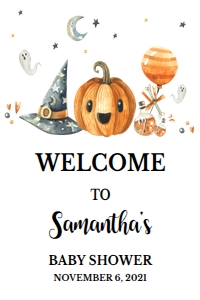 140 A Little Boo Baby Shower Welcome Sign 24x36: 140 A Little Boo Baby Shower Welcome Sign