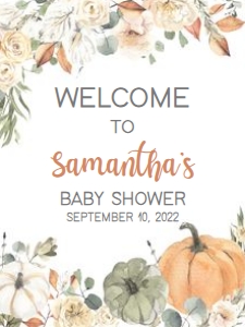213 Little Pumpkin Baby Shower Welcome Sign 18x24: 213 Little Pumpkin Baby Shower Welcome Sign
