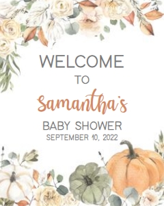 213 Little Pumpkin Baby Shower Welcome Sign 16x20: 213 Little Pumpkin Baby Shower Welcome Sign