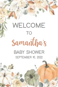 213 Little Pumpkin Baby Shower Welcome Sign 20x30: 213 Little Pumpkin Baby Shower Welcome Sign