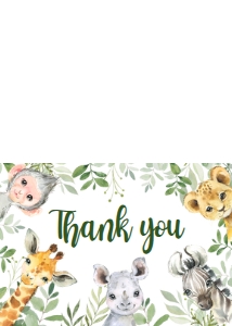 222 Safari Animals Baby Shower Thank You Card: 222 Safari Animals Baby Shower Invitation Set