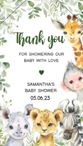 222 Safari Animals Baby Shower Favor Tags with Lines: 222 Safari Animals Baby Shower Favor Tags