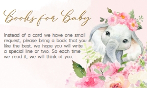224 Pink Spring Floral Elephant Baby Shower Books for Baby: 224 Pink Spring Floral Elephant Invitation Set