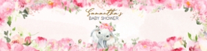 224 Pink Spring Floral Elephant Baby Shower Bottle Label: 224 Pink Spring Floral Elephant Baby Shower Bottle Label