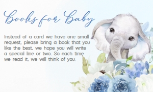 226 Blue Spring Floral Elephant Baby Shower Books for Baby: 226 Blue Spring Floral Elephant Invitation Set