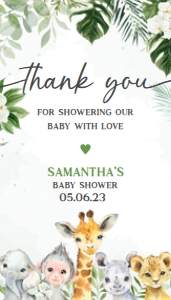 225 Jungle Safari Animals Baby Shower Favor Tags: 225 Jungle Safari Animals Baby Shower Favor Tags