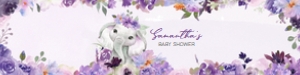 228 Purple Spring Floral Elephant Baby Shower Bottle Label: 228 Purple Spring Floral Elephant Baby Shower Bottle Label