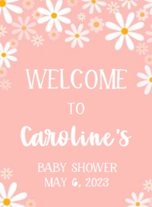230 Daisy Baby Shower Welcome Sign design preview
