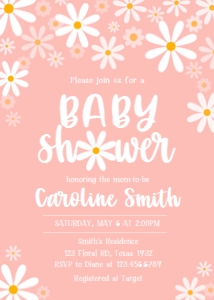 230 Daisy Baby Shower Invitation Set design preview