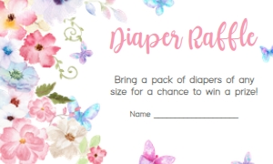 229 Butterfly Baby Shower Diaper Raffle: 229 Butterfly Baby Shower Invitation Set