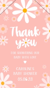 230 Daisy Baby Shower Favor Tags with Line: 230 Daisy Baby Shower Favor Tags