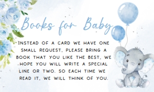 231 Blue Elephant Baby Shower Books for Baby: 231 Blue Elephant Baby Shower Invitation Set