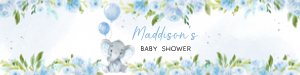231 Blue Elephant Baby Shower Bottle Label design preview