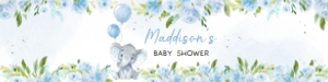 231 Blue Elephant Baby Shower Bottle Label: 231 Blue Elephant Baby Shower Bottle Label