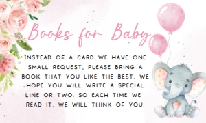 233 Pink Elephant Baby Shower Books for Baby: 233 Pink Elephant Baby Shower Invitation Set