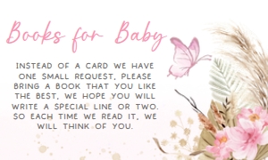 234 Pink Butterfly Baby Shower Books for Baby: 234 Pink Butterfly Baby Shower Invitation Set