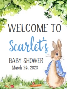 235 Peter Rabbit Baby Shower Welcome Sign 18x24: 235 Peter Rabbit Baby Shower Welcome Sign