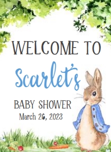 235 Peter Rabbit Baby Shower Welcome Sign 11x15: 235 Peter Rabbit Baby Shower Welcome Sign