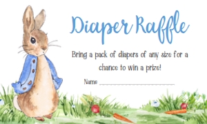 235 Peter Rabbit Baby Shower Diaper Raffle: 235 Peter Rabbit Baby Shower Invitation Set