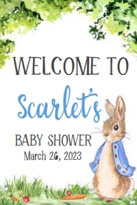 235 Peter Rabbit Baby Shower Welcome Sign 20x30: 235 Peter Rabbit Baby Shower Welcome Sign