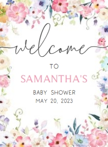 236 Baby in Bloom Baby Shower Welcome Sign 11x15: 236 Baby in Bloom Baby Shower Welcome Sign