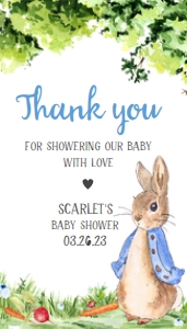235 Peter Rabbit Baby Shower Favor Tag: 235 Peter Rabbit Baby Shower Favor Tag