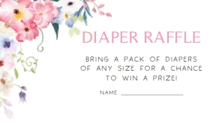 236 Baby in Bloom Baby Shower Diaper Raffle: 236 Baby in Bloom Baby Shower Invitation Set