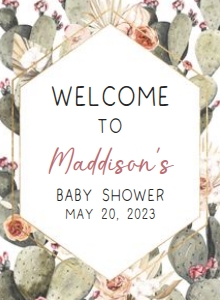 237 Cactus Baby Shower Welcome Sign design preview