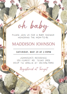 237 Cactus Baby Shower Invitation: 237 Cactus Baby Shower Invitation