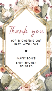 237 Cactus Baby Shower Favor Tag: 237 Cactus Baby Shower Favor Tag