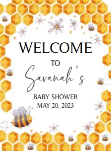 238 Bee Baby Shower Welcome Sign 11x15: 238 Bee Baby Shower Welcome Sign